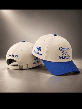 ’47 US Open Tennis "Game. Set. Match." Adjustable Cap Hat One Size Blue/White